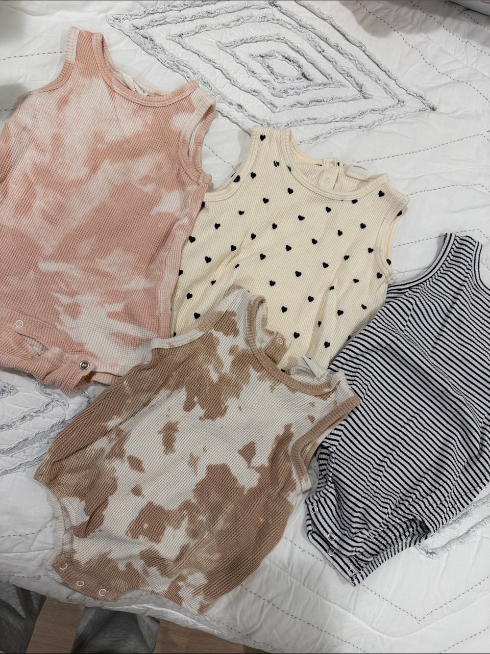 18-24 MONTHS SPEARMINT LOVE ORGANIC COTTON 4 ROMPER BUNDLE